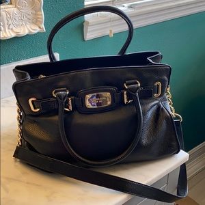 MICHAEL Michael Kors Black Leather Satchel
